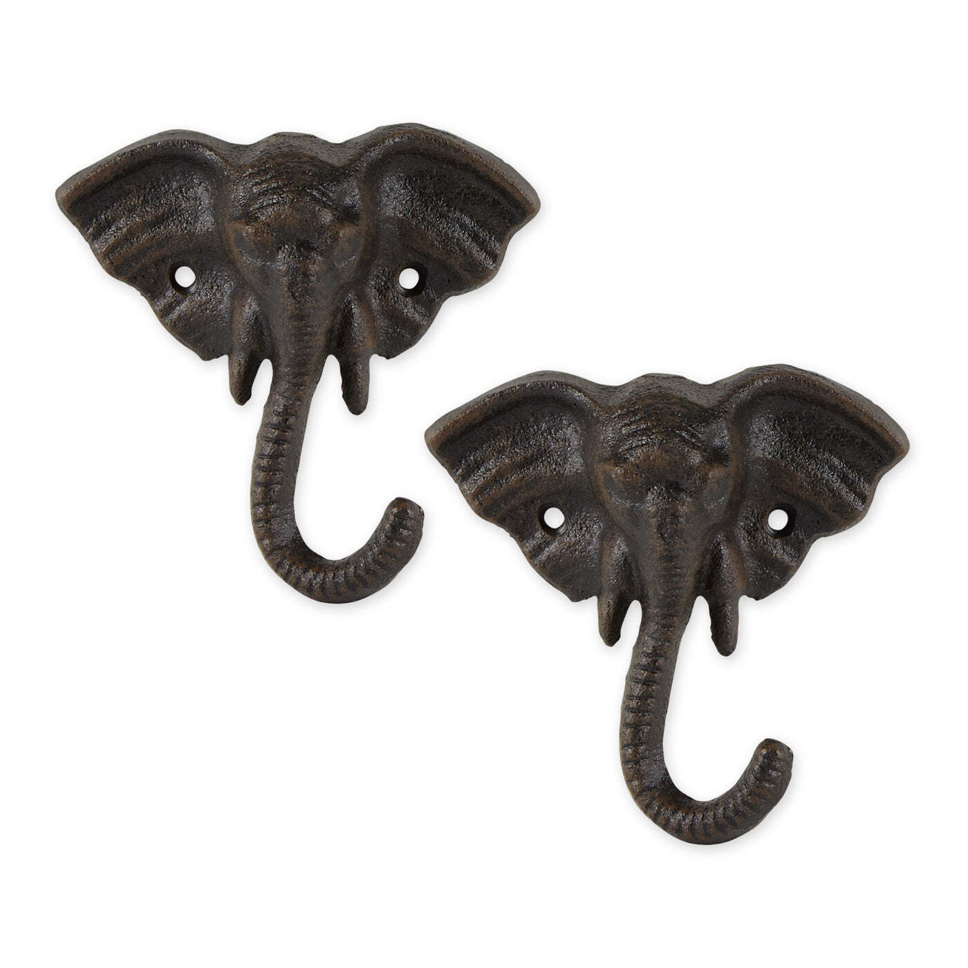 Cast Iron Elephants Wall Hooks Set of 2 - Minihomy