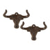 Cast Iron Steer Wall Hooks - Set of 2 - Minihomy