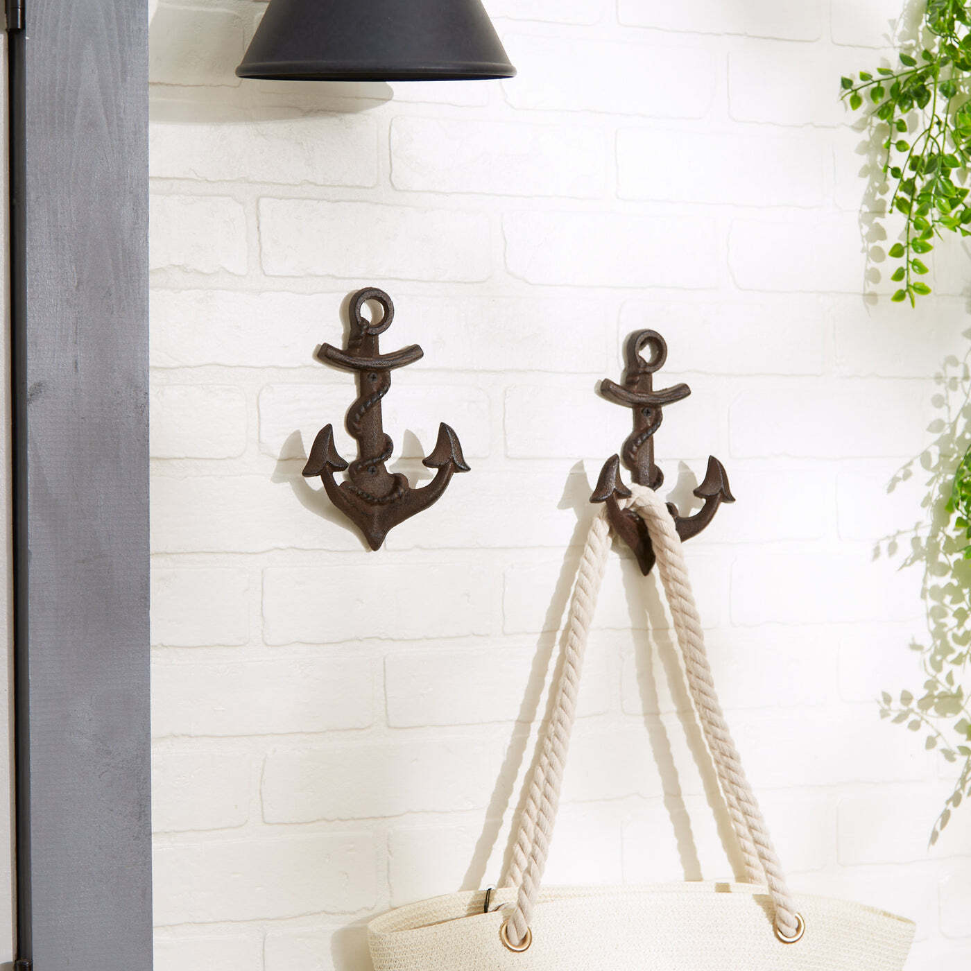 Cast Iron Anchor Wall Hooks - Set of 2 - Minihomy