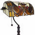 16" Tiffany Style Brown and Orange Banker Desk Lamp - Minihomy