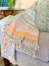 Blue and Pink Woven Wool Striped Throw Blanket - Minihomy