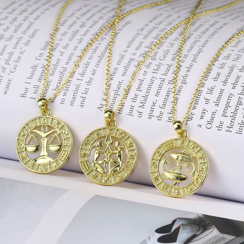 12 Twelve Constellation Pendant Necklace - Minihomy