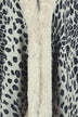 Animal Print Faux Fur Trim Poncho Jacket - Minihomy