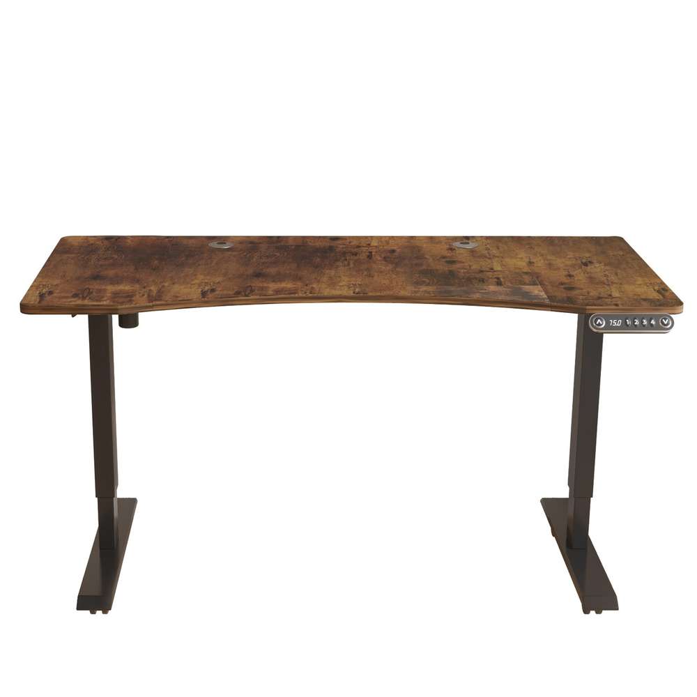 55" Adjustable Brown And Black And Black Unique Standing Desk - Minihomy