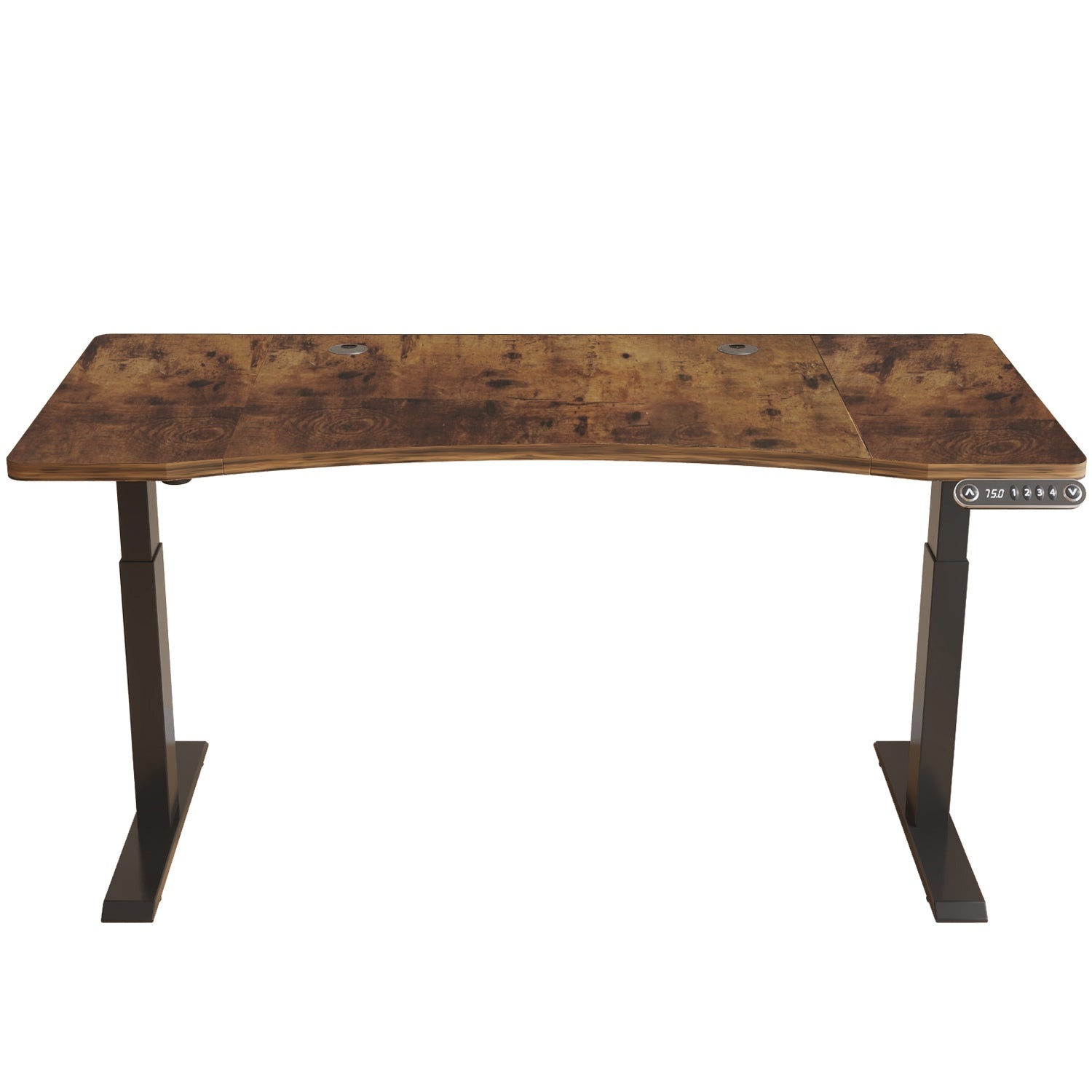 63" Adjustable Wood Brown And Black Unique Standing Desk - Minihomy