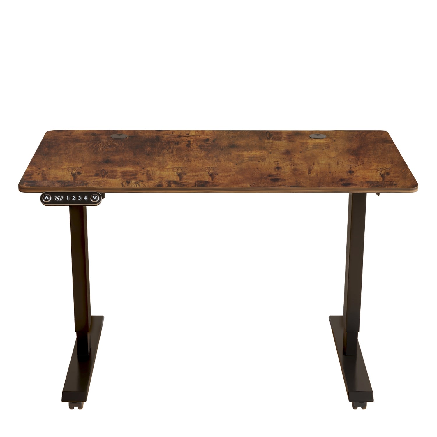 48" Adjustable Brown And Black And Black Standing Desk - Minihomy