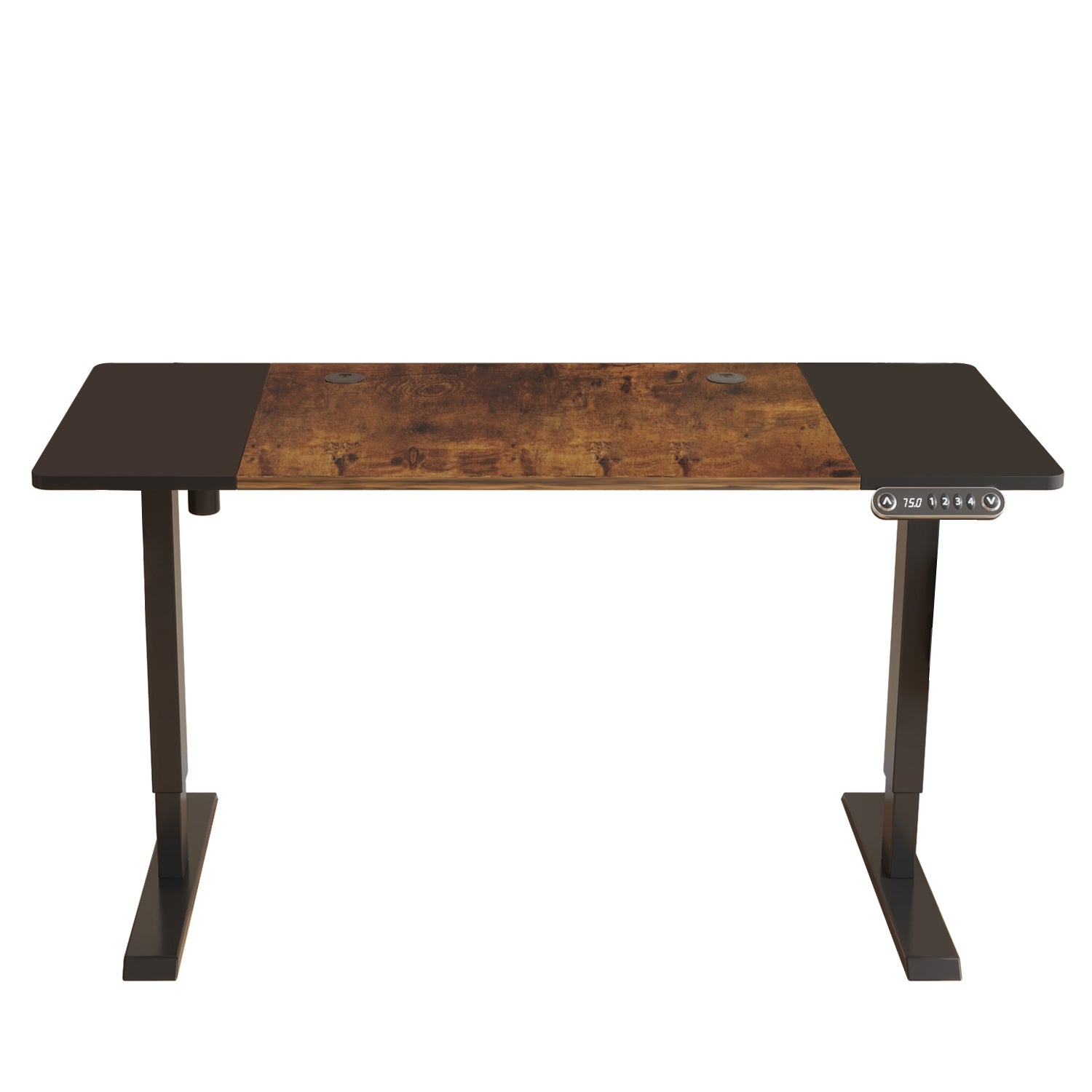55" Adjustable Brown And Black And Black Standing Desk - Minihomy