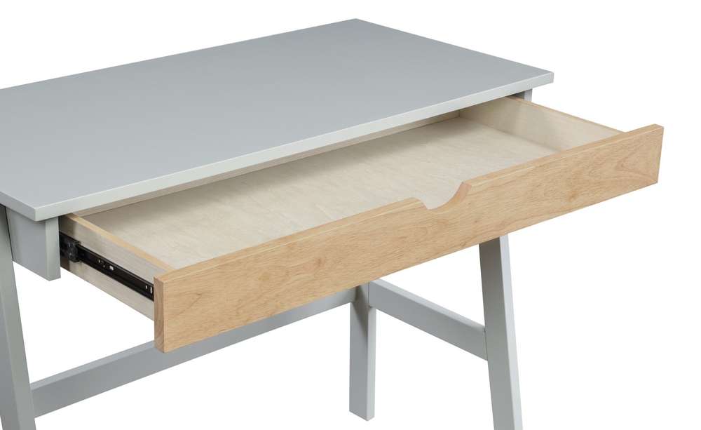 36" Gray and Natural Writing Desk - Minihomy