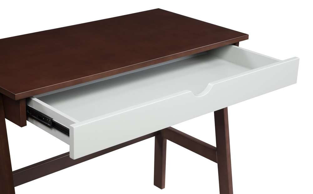 36" Brown and White Writing Desk - Minihomy