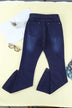 Belted Bell Bottom Jeans - Minihomy