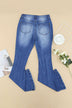 Distressed Flare Leg Jeans with Pockets - Minihomy