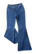 Asymmetrical Raw Hem Bell Bottom Jeans - Minihomy