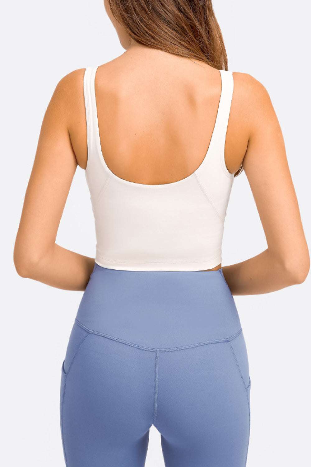 Deep V-Neck Crop Sports Bra - Minihomy