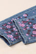 Floral Graphic Patchwork Distressed Jeans with Pockets - Minihomy