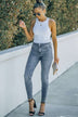 Ankle-Length Skinny Jeans with Pockets - Minihomy