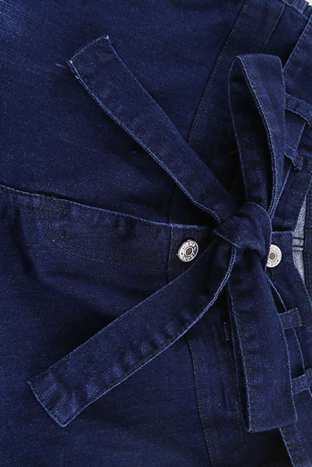Belted Bell Bottom Jeans - Minihomy