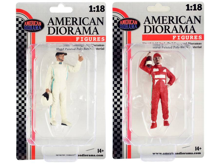 "Racing Legends" 2000's Figures A and B Set of 2 for 1/18 Scale Models by American Diorama - Minihomy