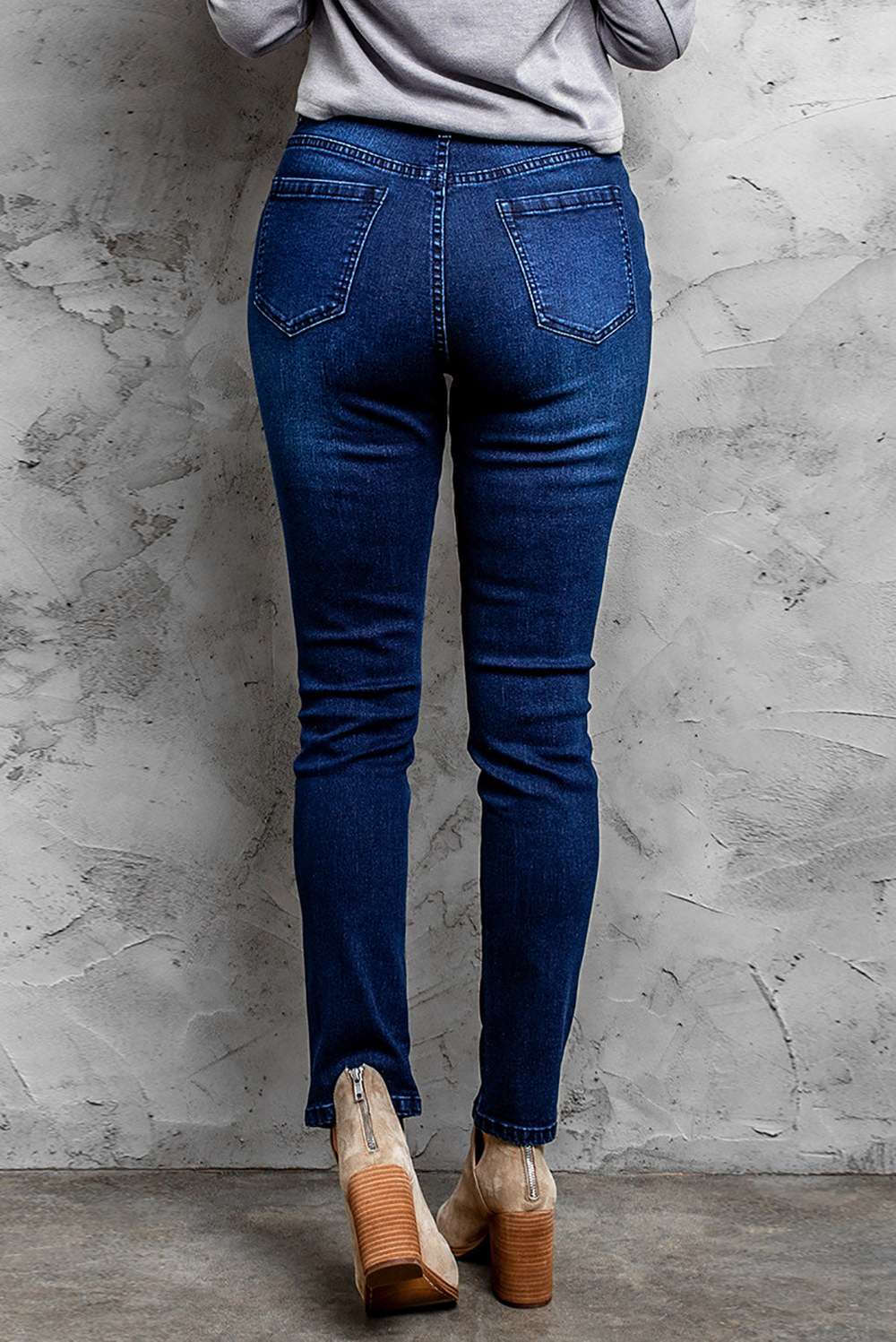 Mid-Rise Waist Distressed Skinny Jeans - Minihomy