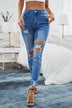 High-Rise Waist Distressed Skinny Jeans - Minihomy