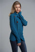 Button Detail Tulip Hem Waffle Knit Sweater - Minihomy