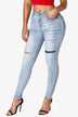 Acid Wash Ripped Skinny Jeans - Minihomy
