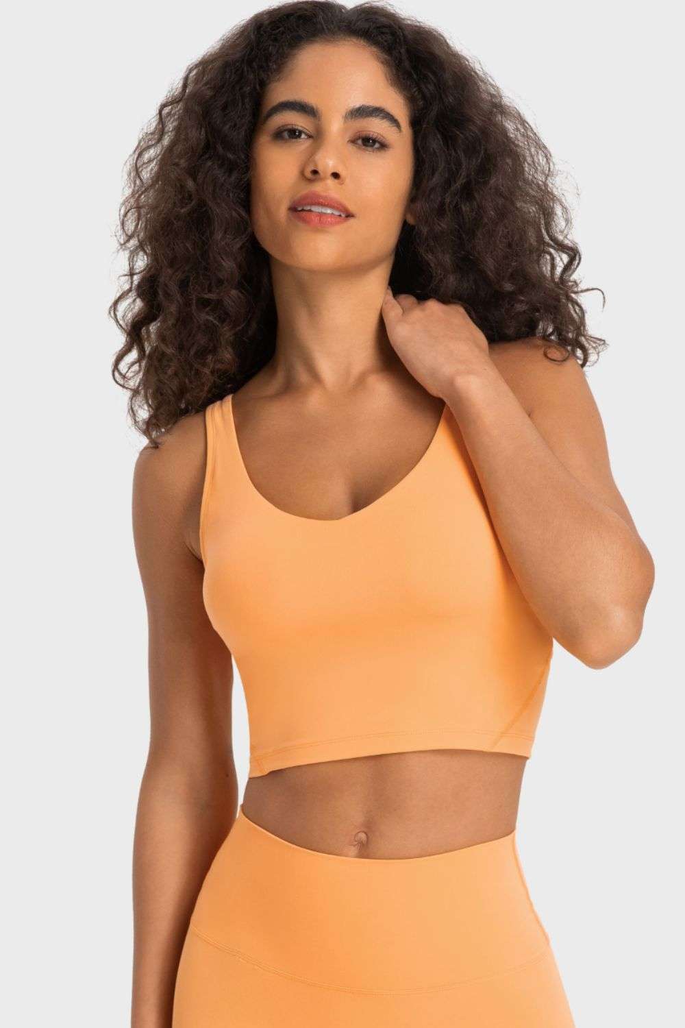 Deep V-Neck Crop Sports Bra - Minihomy