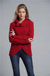 Button Detail Tulip Hem Waffle Knit Sweater - Minihomy