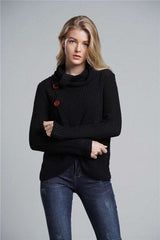 Button Detail Tulip Hem Waffle Knit Sweater - Minihomy