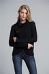Button Detail Tulip Hem Waffle Knit Sweater - Minihomy
