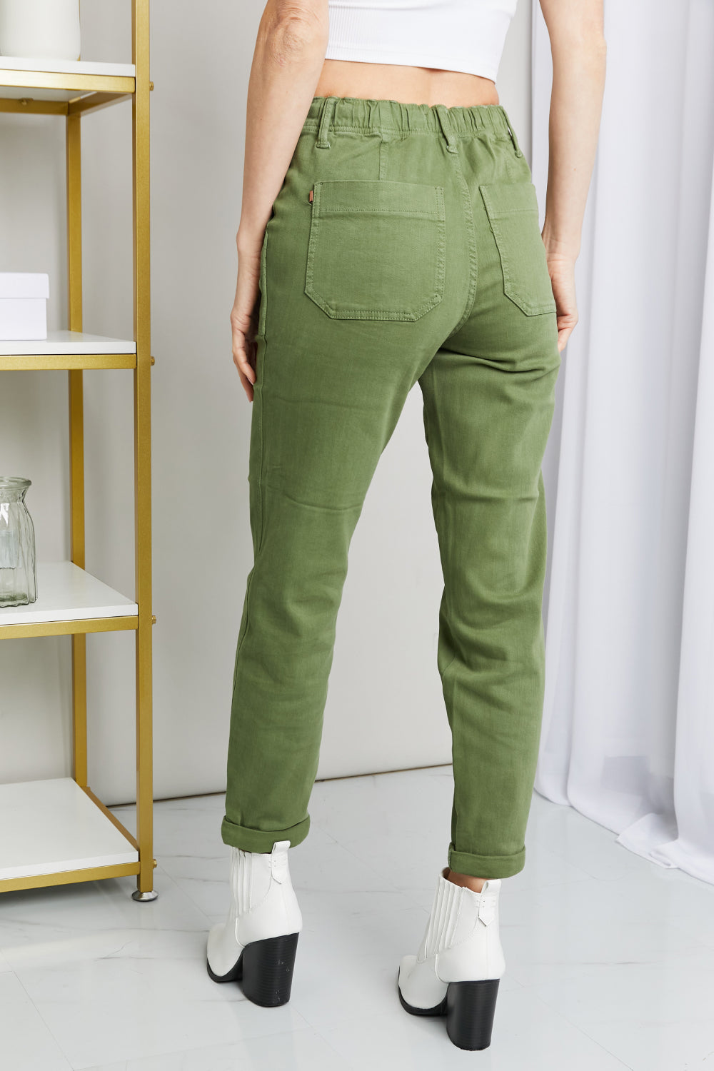 Judy Blue Full Size Drawstring Waist Pocket Jeans - Minihomy