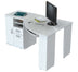 59" White Mirrored Computer Desk With Two Drawers - Minihomy