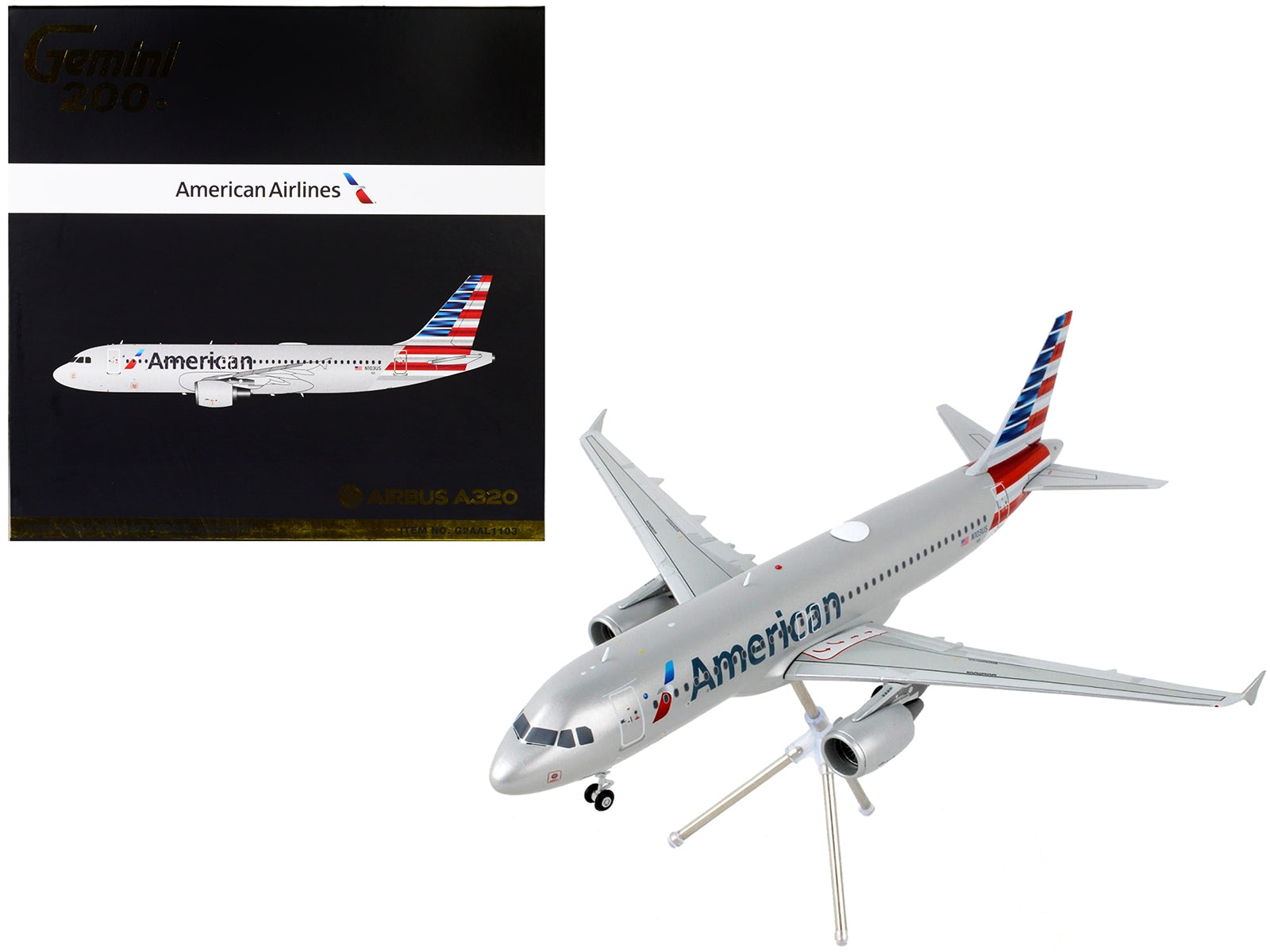 Airbus A320-200 Commercial Aircraft "American Airlines" Silver "Gemini 200" Series 1/200 Diecast Model Airplane by GeminiJets - Minihomy