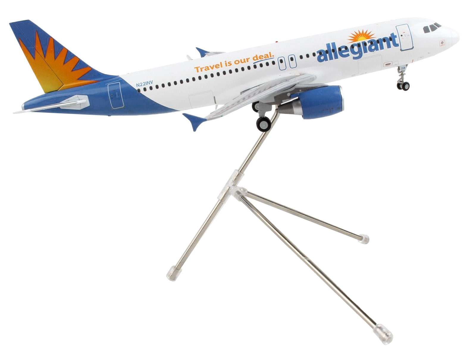 Airbus A320 Commercial Aircraft "Allegiant Air" White with Blue Tail "Gemini 200" Series 1/200 Diecast Model Airplane by GeminiJets - Minihomy