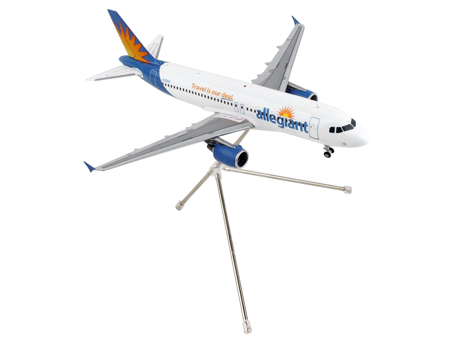 Airbus A320 Commercial Aircraft "Allegiant Air" White with Blue Tail "Gemini 200" Series 1/200 Diecast Model Airplane by GeminiJets - Minihomy