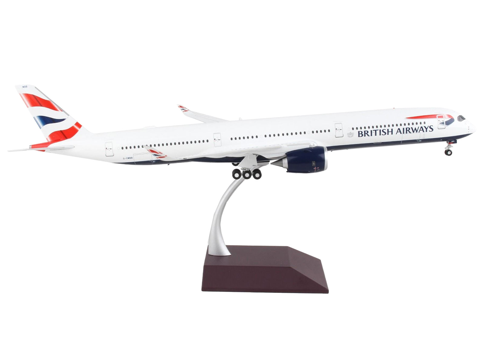 Airbus A350-1000 Commercial Aircraft "British Airways" White with Tail Stripes "Gemini 200" Series 1/200 Diecast Model Airplane by GeminiJets - Minihomy