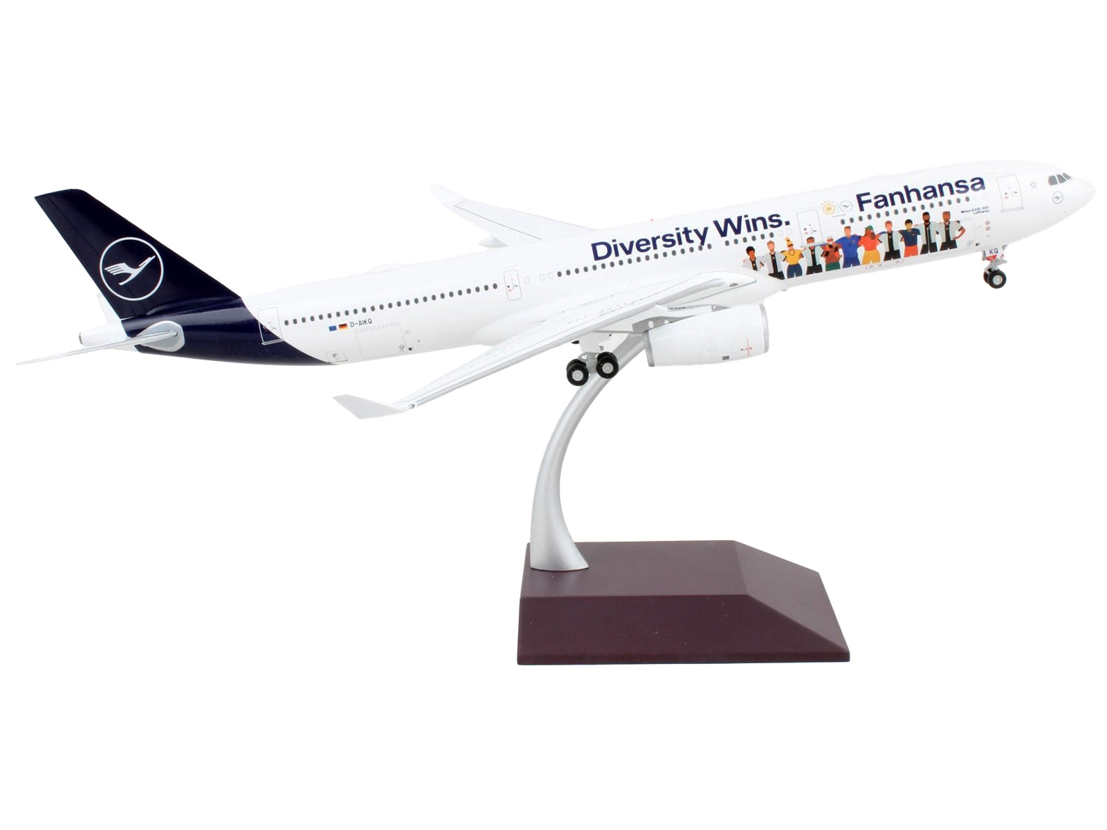 Airbus A330-300 Commercial Aircraft "Lufthansa - Diversity Wins" White with Blue Tail "Gemini 200" Series 1/200 Diecast Model Airplane by GeminiJets - Minihomy