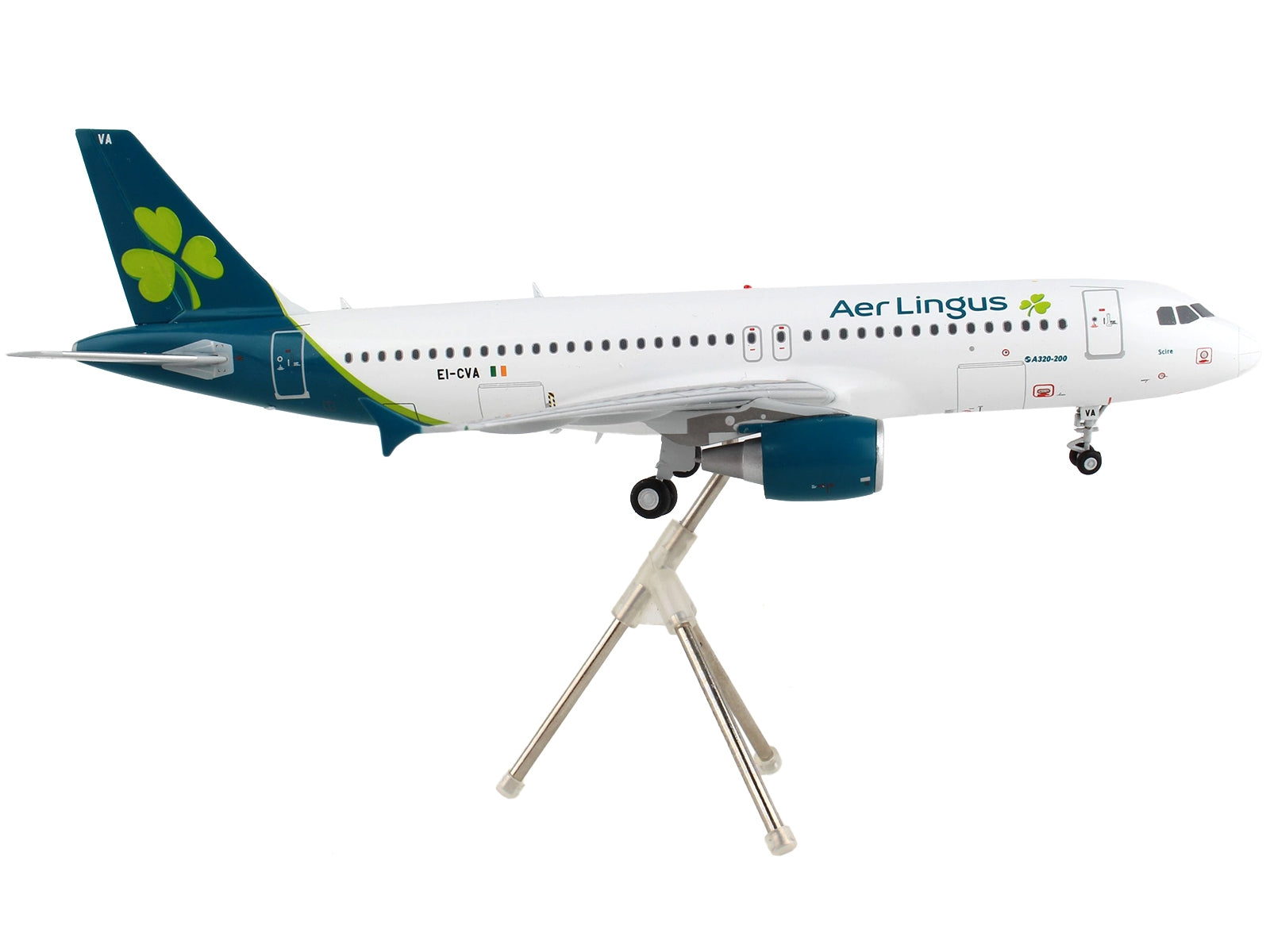 Airbus A320 Commercial Aircraft "Aer Lingus" White with Teal Tail "Gemini 200" Series 1/200 Diecast Model Airplane by GeminiJets - Minihomy
