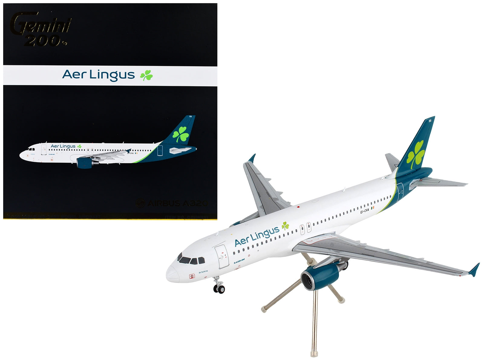 Airbus A320 Commercial Aircraft "Aer Lingus" White with Teal Tail "Gemini 200" Series 1/200 Diecast Model Airplane by GeminiJets - Minihomy