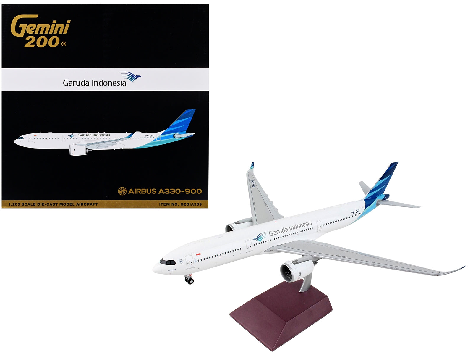 Airbus A330-900 Commercial Aircraft "Garuda Indonesia" White with Blue Tail "Gemini 200" Series 1/200 Diecast Model Airplane by GeminiJets - Minihomy