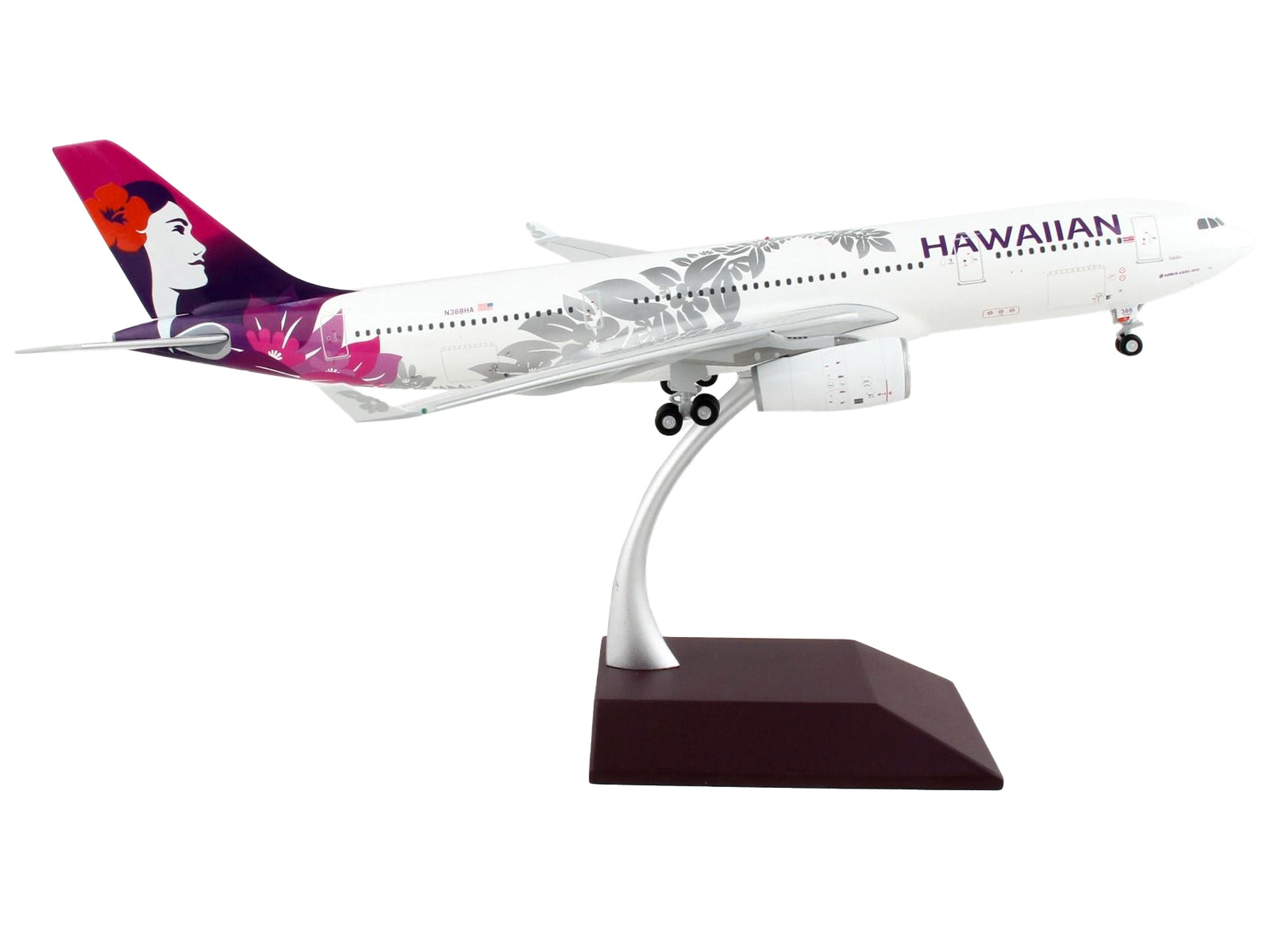 Airbus A330-200 Commercial Aircraft "Hawaiian Airlines" White with Purple Tail "Gemini 200" Series 1/200 Diecast Model Airplane by GeminiJets - Minihomy