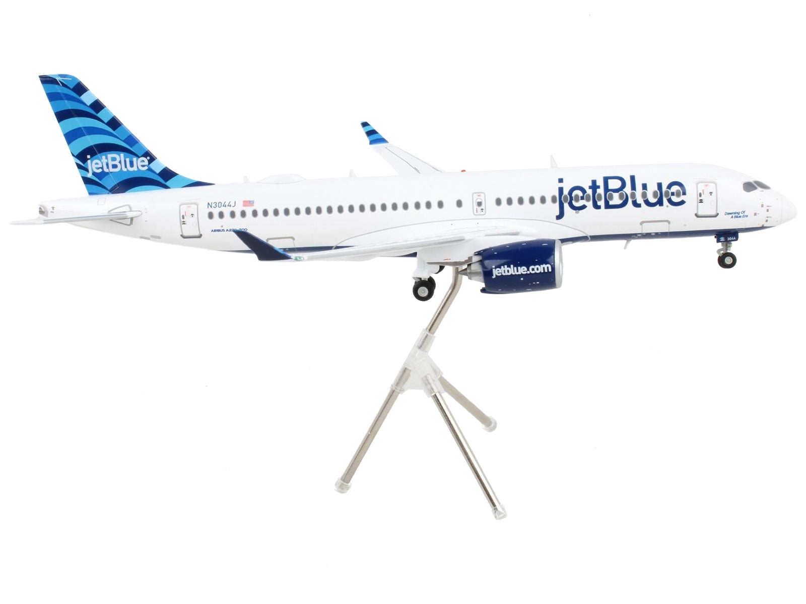 Airbus A220-300 Commercial Aircraft "JetBlue Airways" White with Blue Tail "Gemini 200" Series 1/200 Diecast Model Airplane by GeminiJets - Minihomy