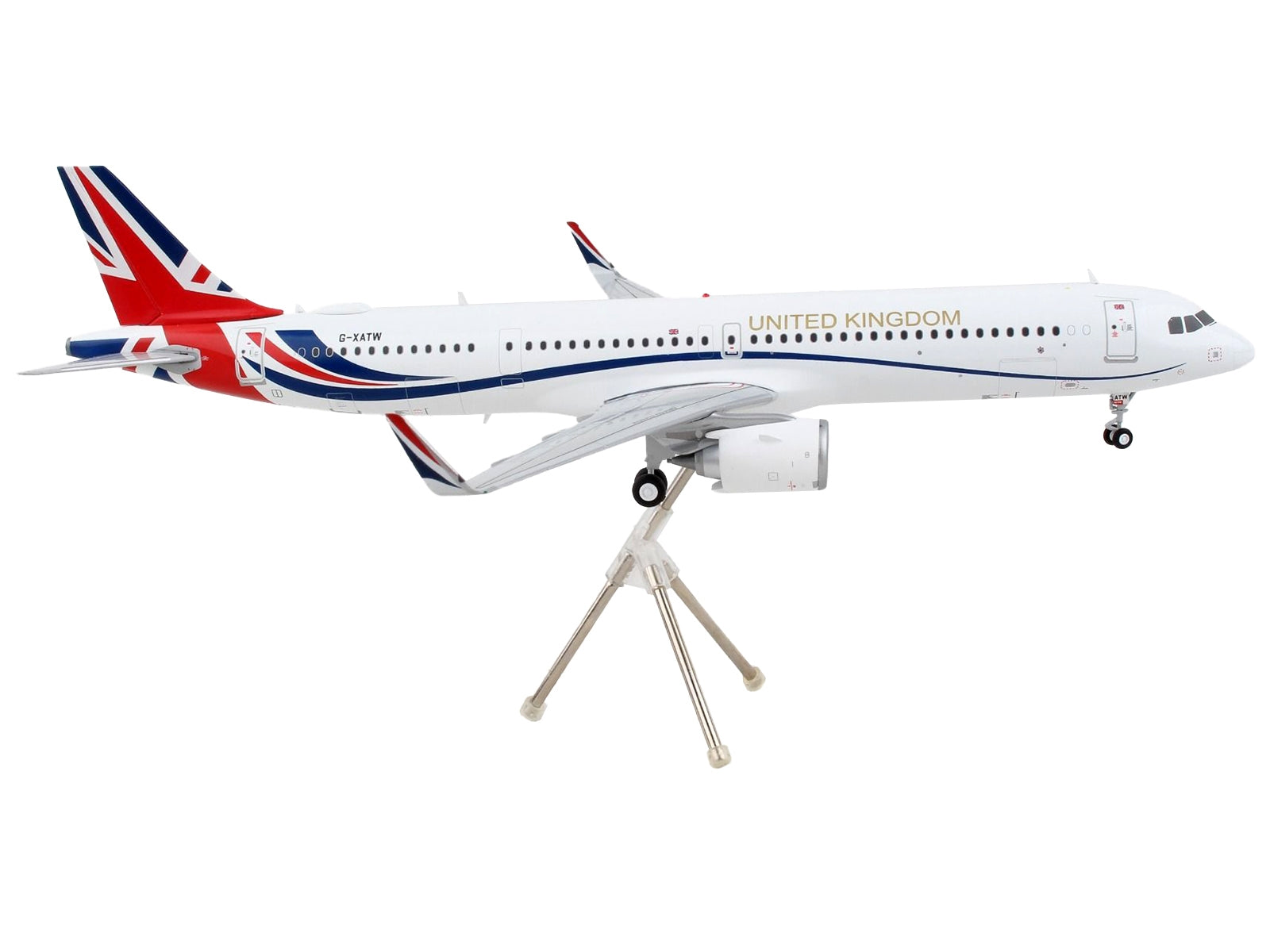 Airbus A321neo Commercial Aircraft "British Royal Air Force" White with United Kingdom Flag Graphics - Minihomy