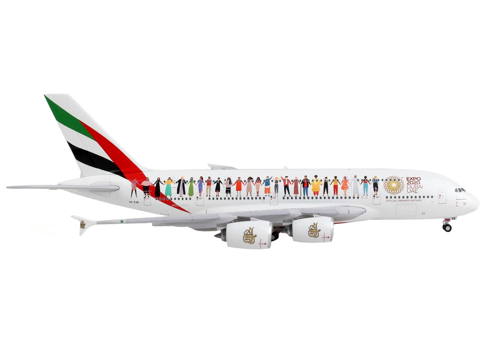 Airbus A380-800 Commercial Aircraft "Emirates Airlines - Dubai Expo 2020" White with Graphics  1/400 Diecast Model Airplane by GeminiJets - Minihomy
