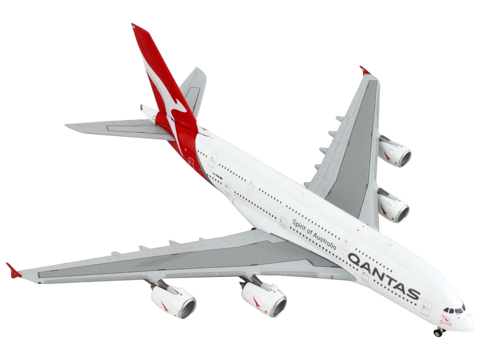 Airbus A380 Commercial Aircraft "Qantas Airways" White and Gray with Red Tail  1/400 Diecast Model Airplane by GeminiJets - Minihomy