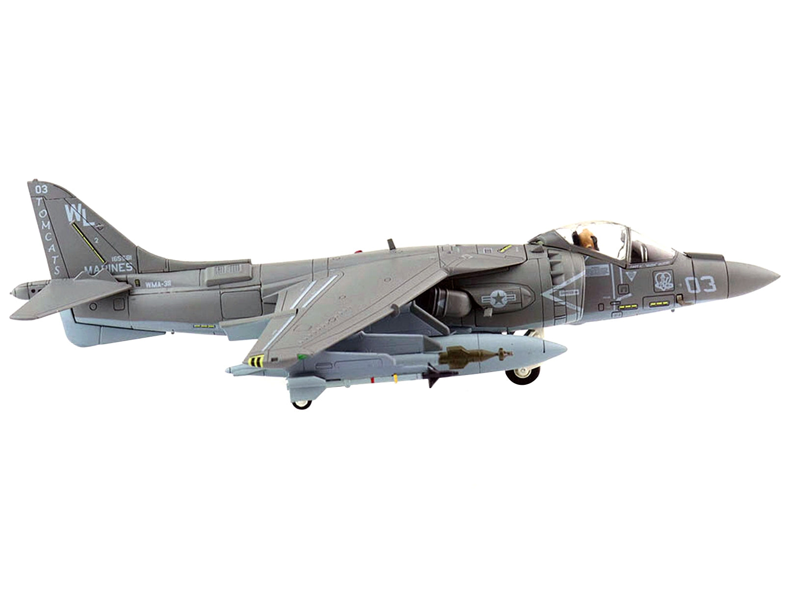 McDonnell Douglas AV-8B Harrier II Plus Attack Aircraft "VMA-311 USMC Afghanistan" (2013) "Air Power Series" 1/72 Diecast Model by Hobby Master - Minihomy