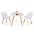 Modern Kids Activity Play Table and 2 Chairs Set with Beech Leg Cushion-White - Color: White - Minihomy