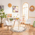 Modern Kids Activity Play Table and 2 Chairs Set with Beech Leg Cushion-White - Color: White - Minihomy