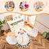 Modern Kids Activity Play Table and 2 Chairs Set with Beech Leg Cushion-White - Color: White - Minihomy