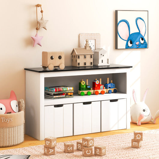 Kids Toy Storage Organizer with Blackboard Top-3-Drawer - Minihomy