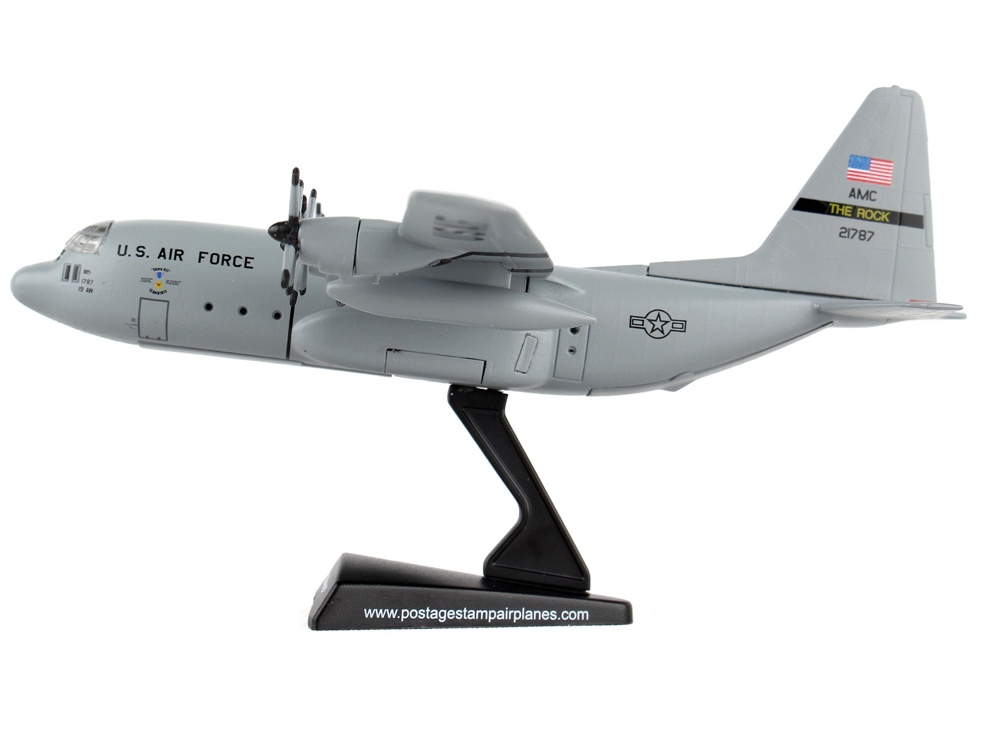 Lockheed C-130 Hercules Transport Aircraft "Spare 617" United States Air Force 1/200 Diecast Model Airplane by Postage Stamp - Minihomy